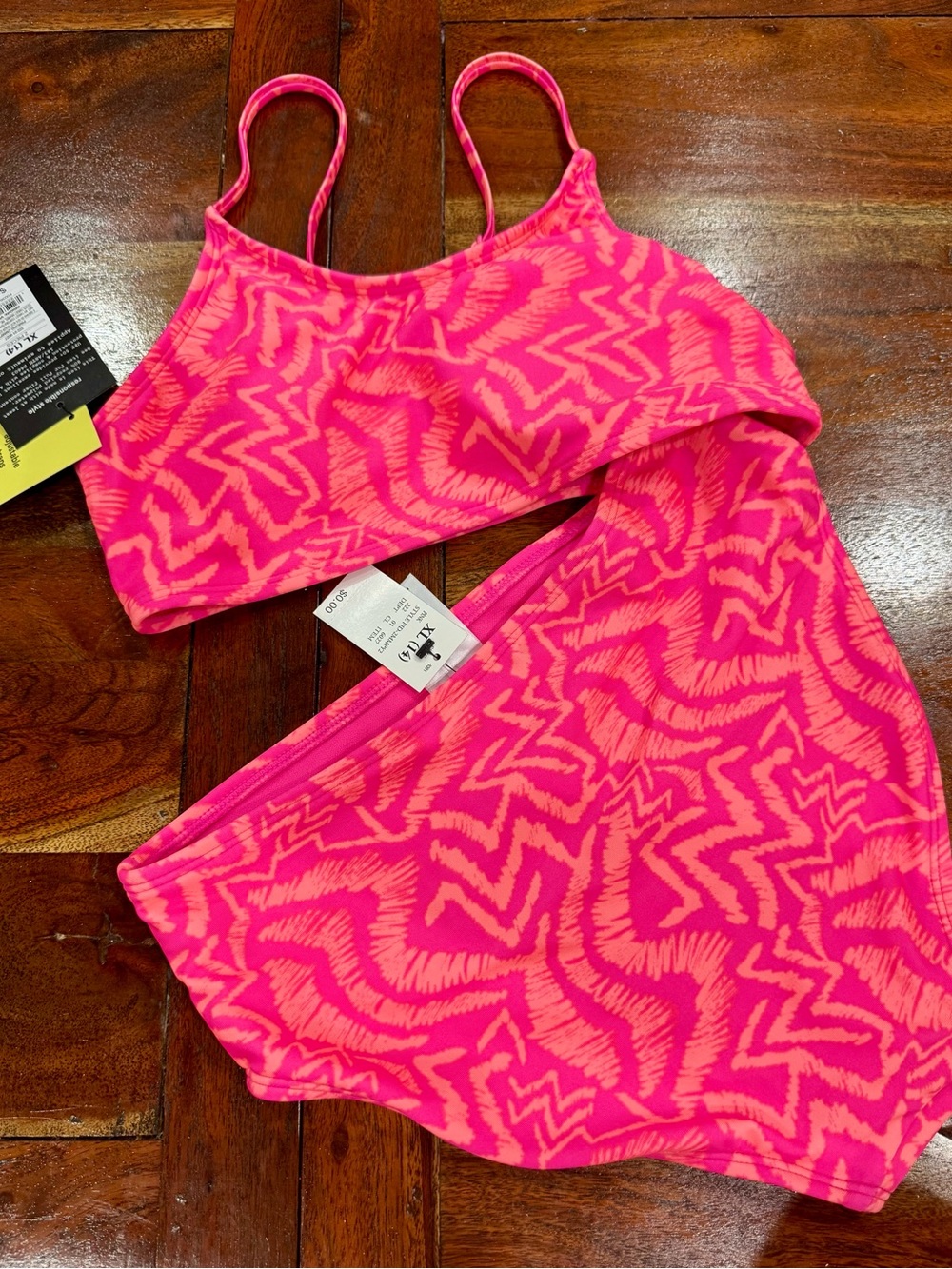 art class Neon Pink Pattern Girls' Two-Piece Swim Bikini